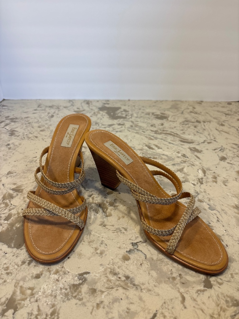 EUC Vintage Eric Javits New York Strappy Wedge Slide Sandals Size 9.5 N